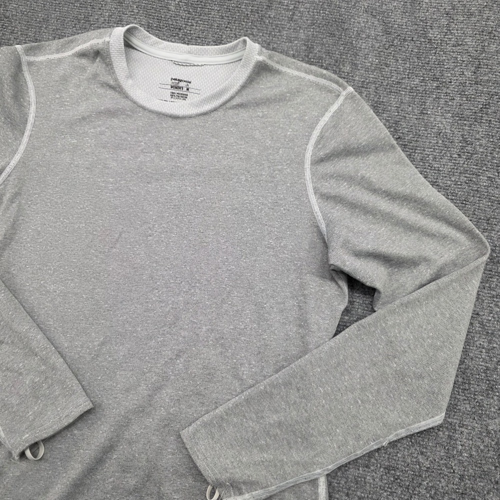 Patagonia Long Sleeve Shirt, Capilene 3‎ Midweight Polartec, Women Medium Gray